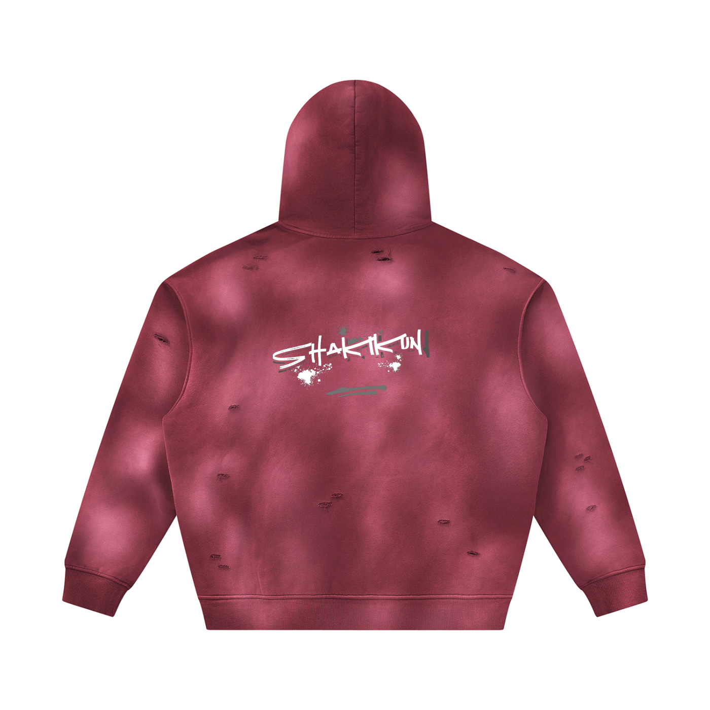 Unisex Sunfade Frayed Fleece Hoodie