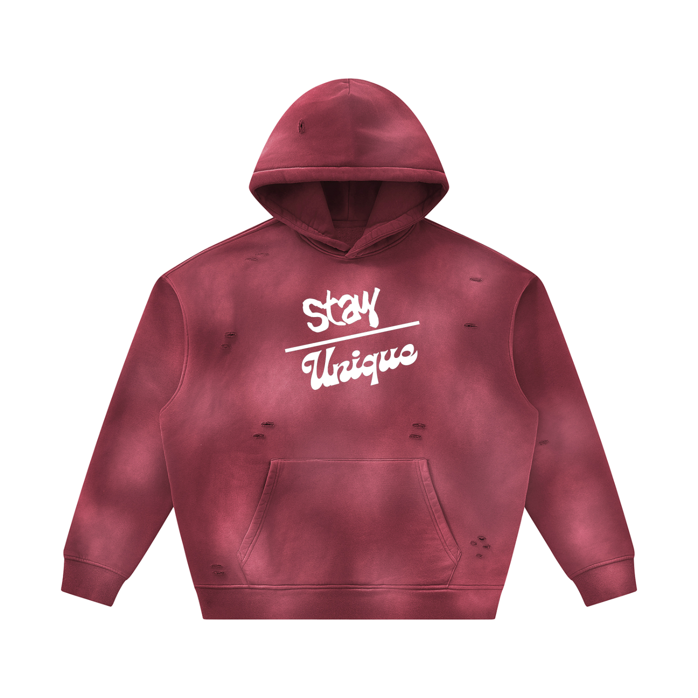 Unisex Sunfade Frayed Fleece Hoodie