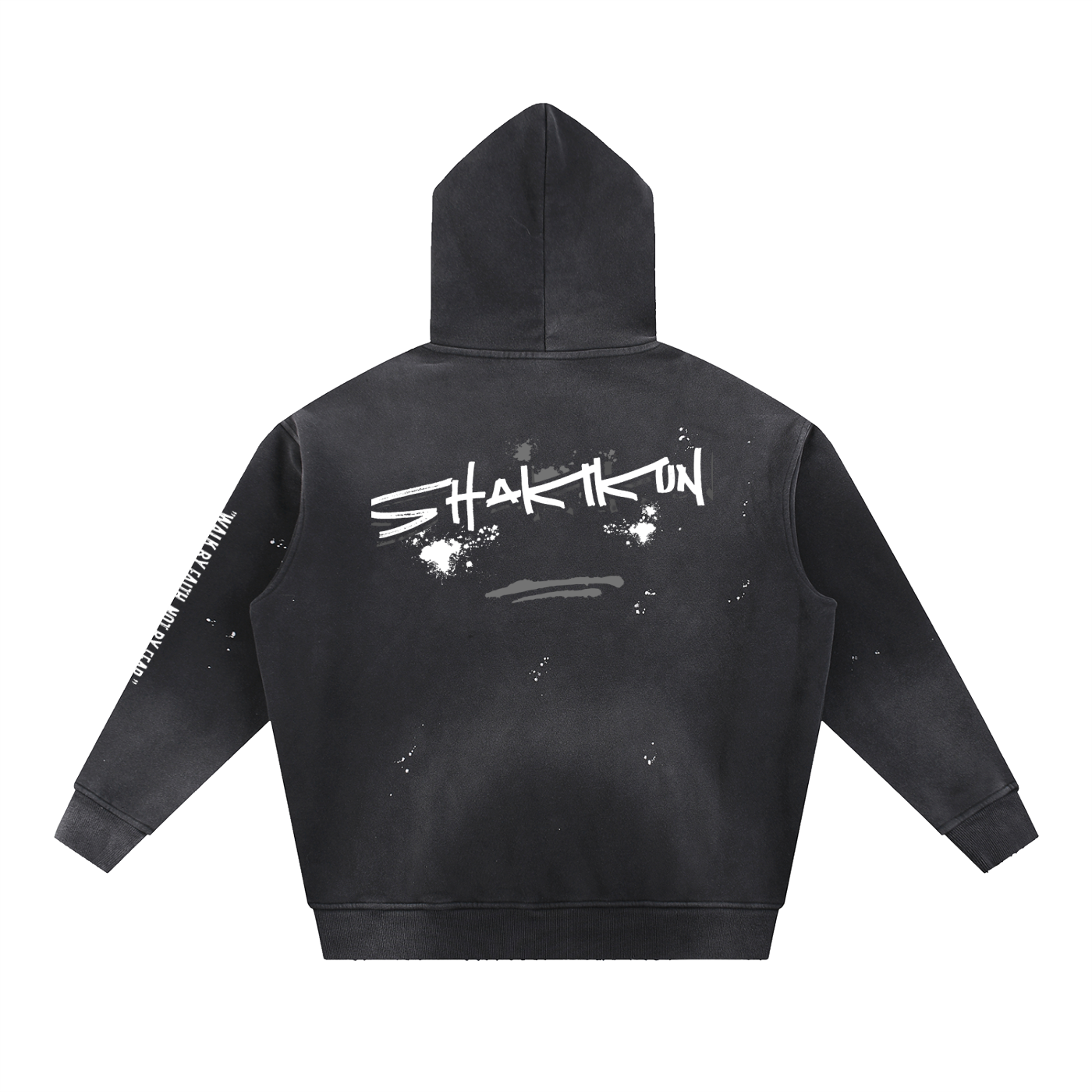 Vintage Washed Frayed Fleece Hoodie