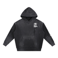 Vintage Washed Frayed Fleece Hoodie