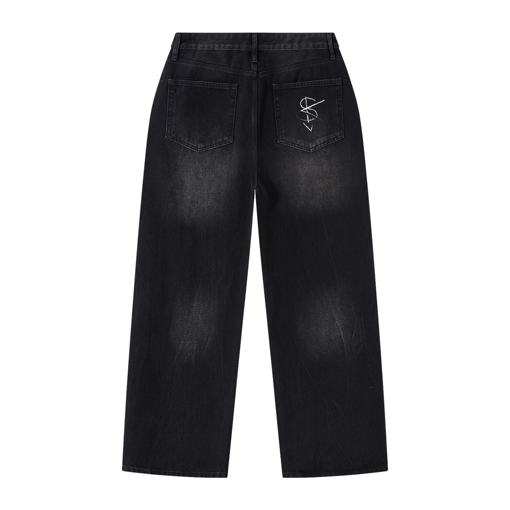 Men's Vintage Wash Wide Leg Jeans